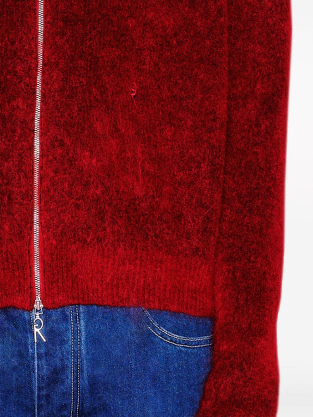 Shop Rosetta Getty X Violet Getty Logo-embroidered Cardigan In Red