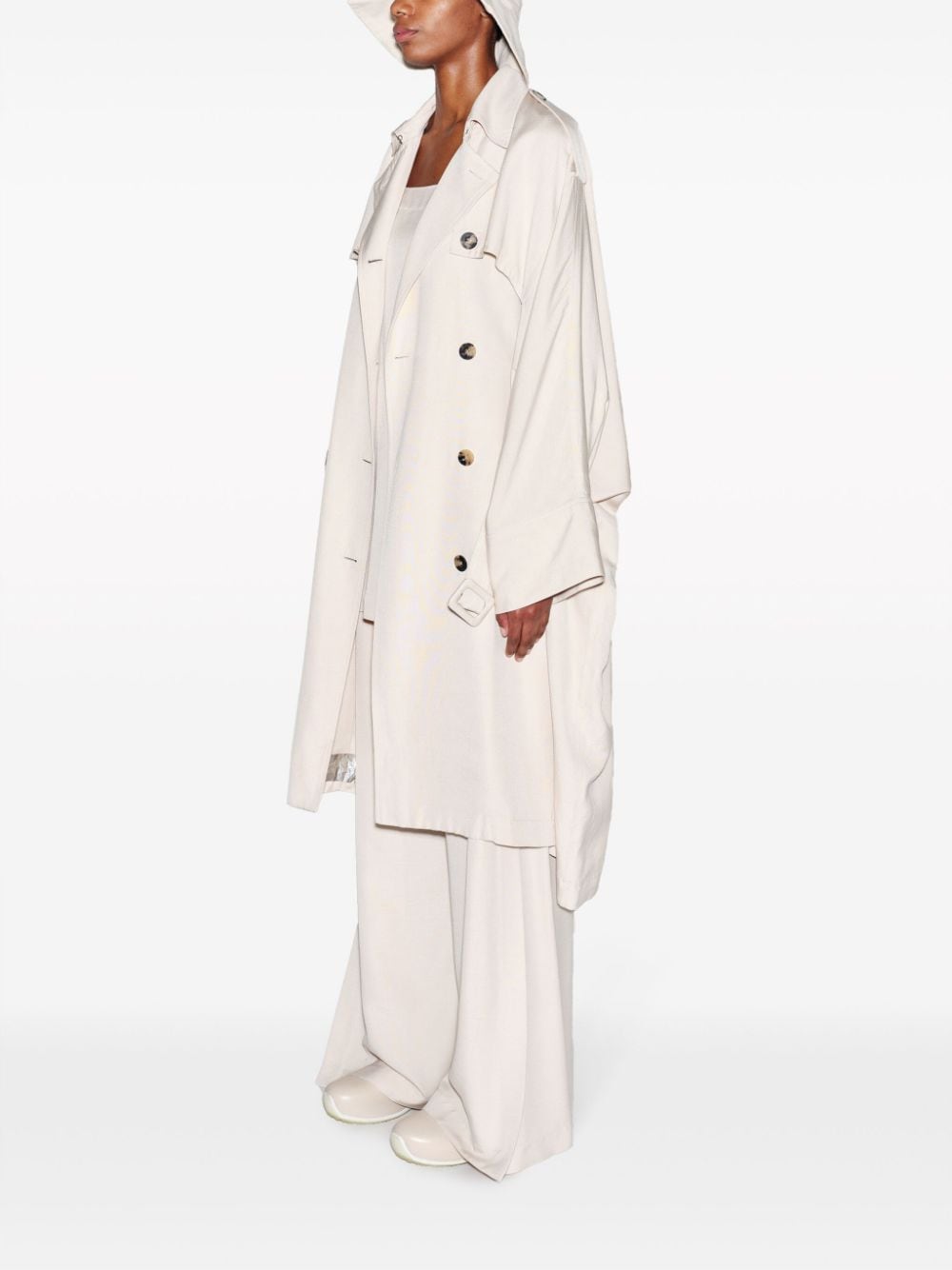 Shop Rosetta Getty Double-breasted Trench Coat In Neutrals