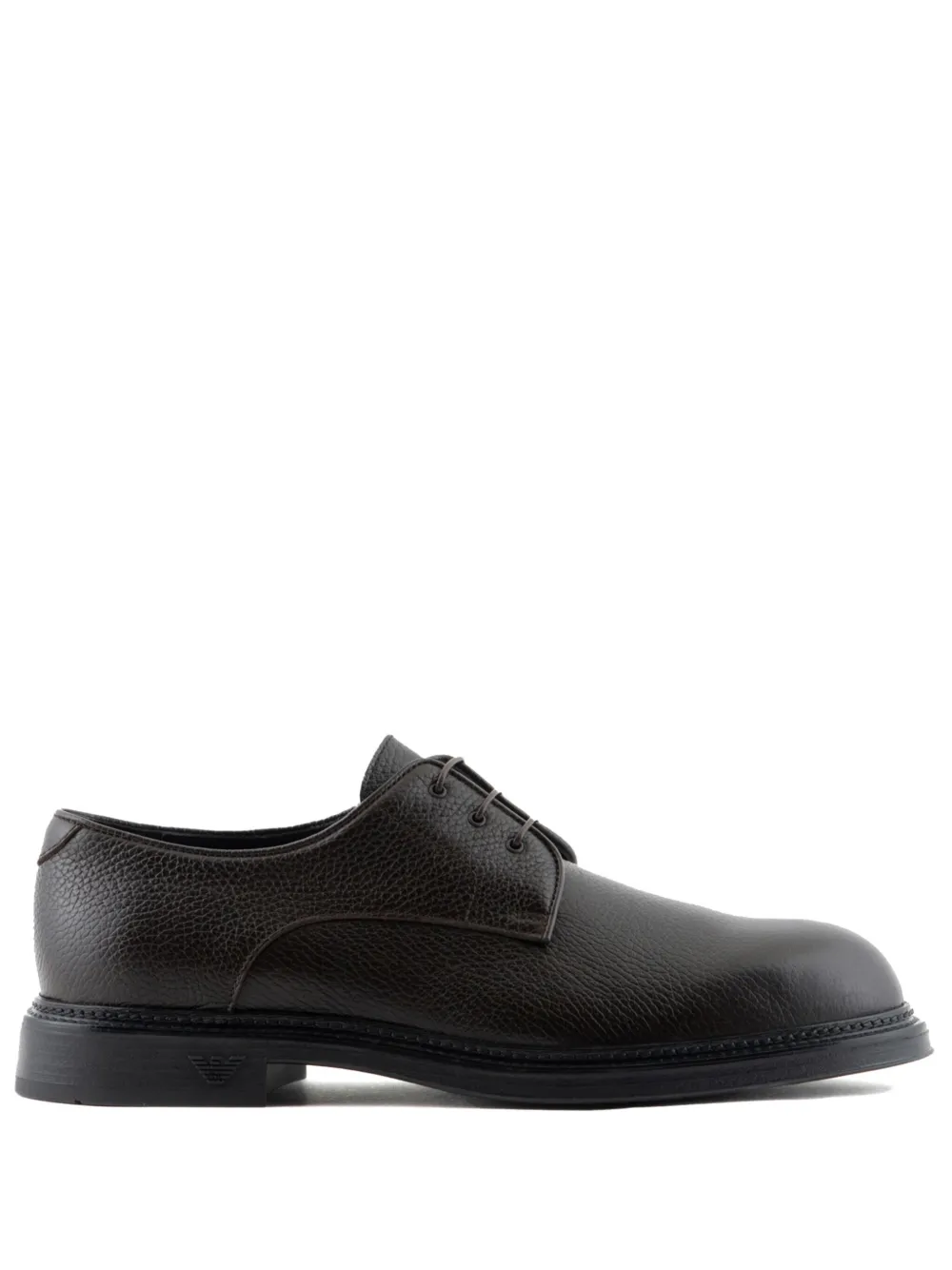 Emporio Armani Derby-Schuhe aus strukturiertem Leder - Schwarz