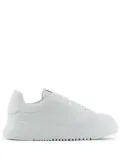 Emporio Armani grained-leather sneakers - White