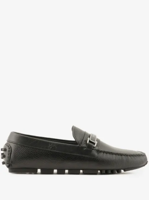 Emporio Armani logo-plaque leather driving shoes