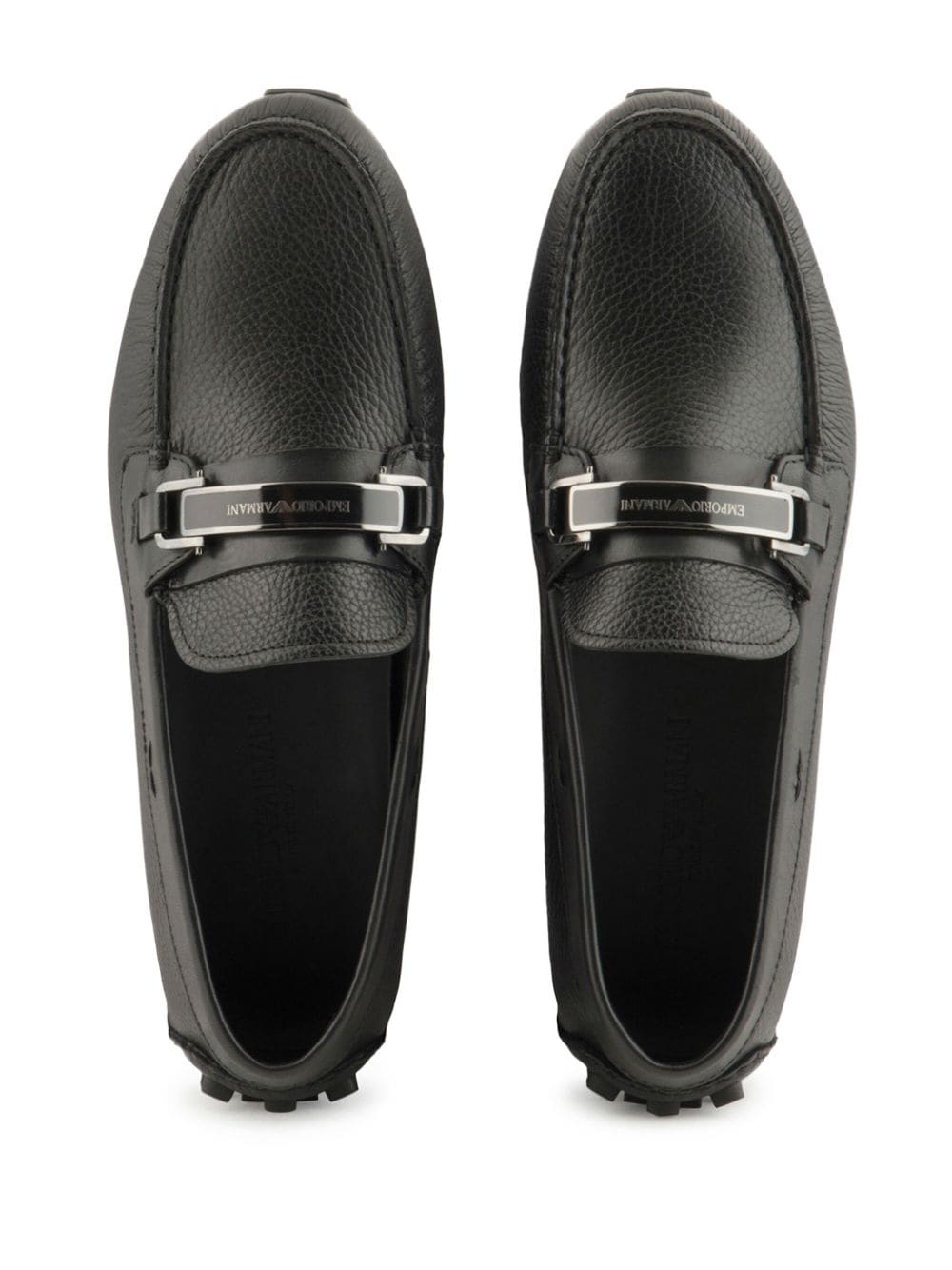 Emporio Armani Loafers met logoplakkaat Bruin