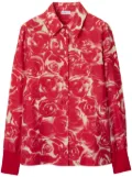 Burberry rose-print silk shirt - Red