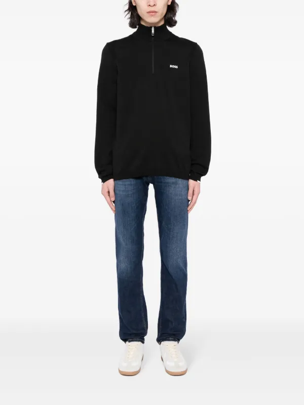 【関税込み】BOSS ブラック ボンディングロゴ スウェットシャツ BOSS ロゴ スウェットシャツ | ブラック | FARFETCH JP