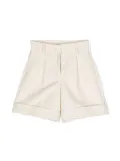 Moncler Enfant logo-appliqué twill shorts - Neutrals