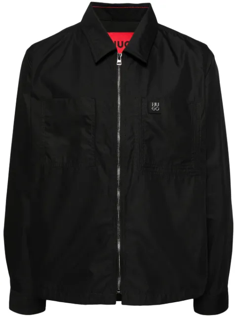 HUGO Hemdjacke mit Logo-Patch