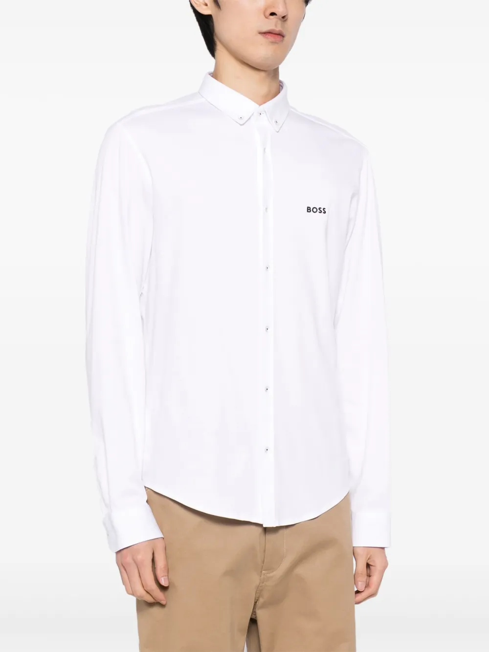 BOSS T-shirt met logo Wit