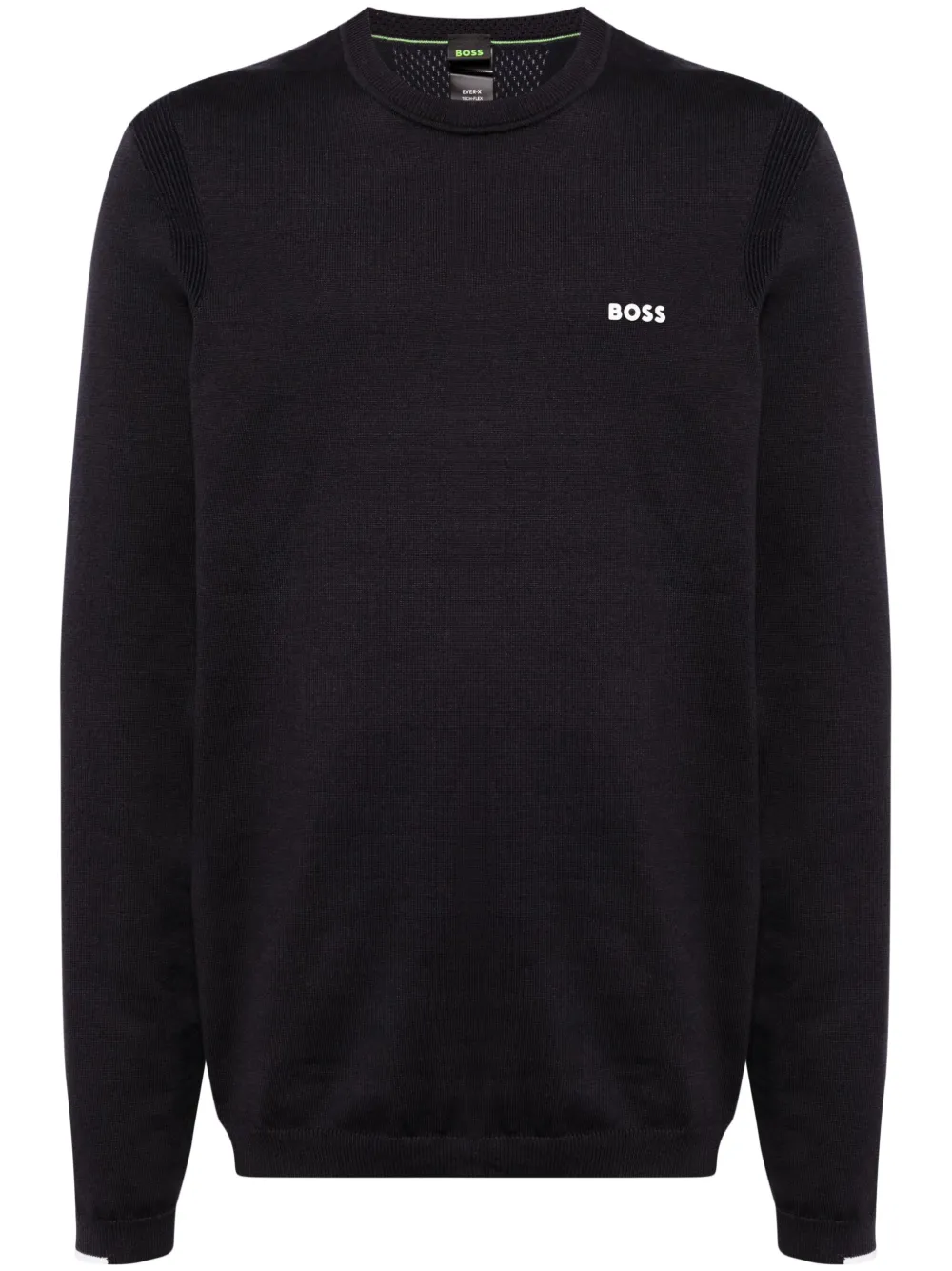 BOSS logo-appliqué ribbed-knit jumper | Blue | Image 1