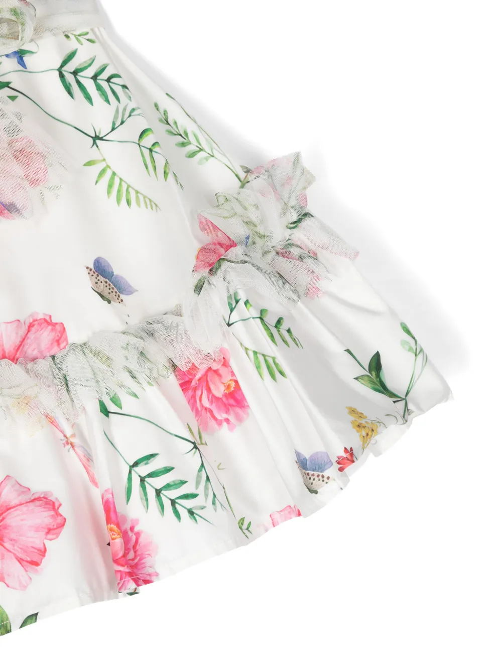 Monnalisa Mini-jurk met bloemenprint Wit