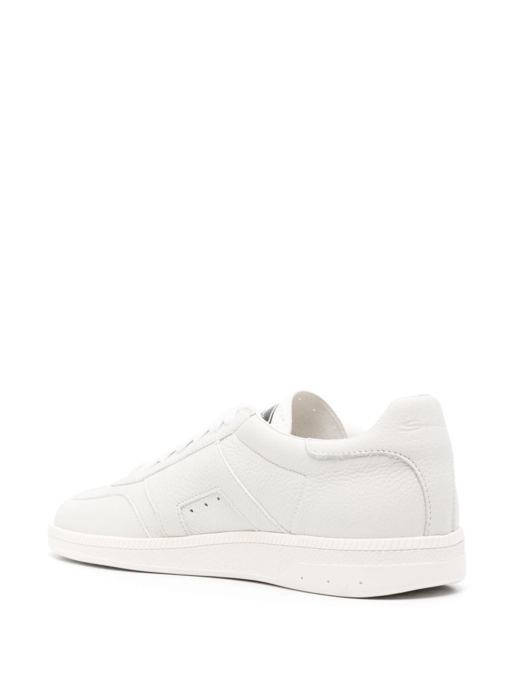 Shop Santoni Panelled Leather Sneakers In 白色
