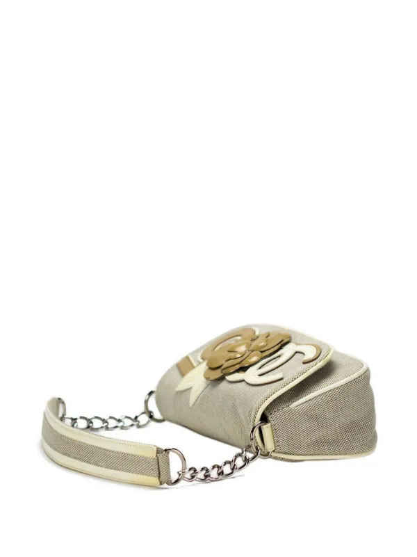 【シンボルカメリアが美しいデザイン】CHANEL ショルダーバック CHANEL チョコバー カメリア 2005年頃 ショルダーバッグ