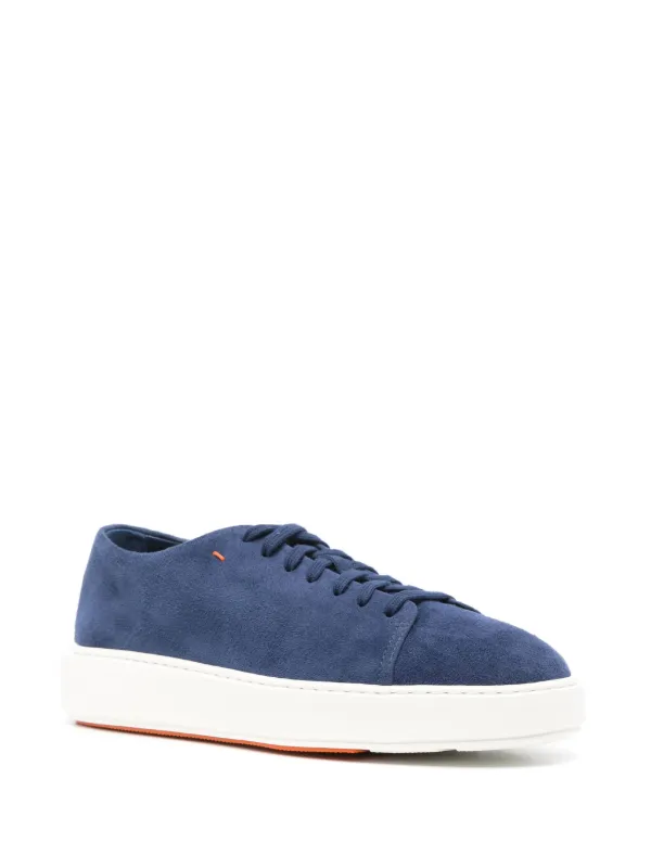 Santoni Suede lace-up Sneakers Blue FARFETCH JO