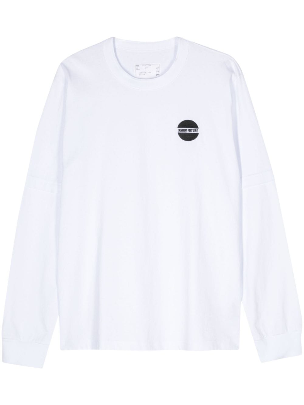 Sacai Embroidered-slogan T-shirt In 白色