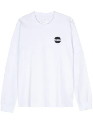 Sacai embroidered-slogan T-shirt | White | FARFETCH BN