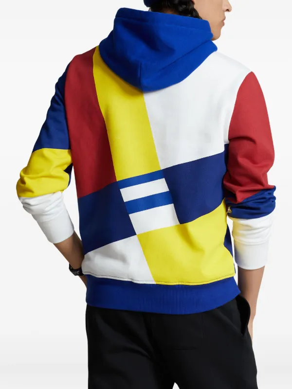 Polo Ralph Lauren colour-blocked Hoodie Blue FARFETCH SG
