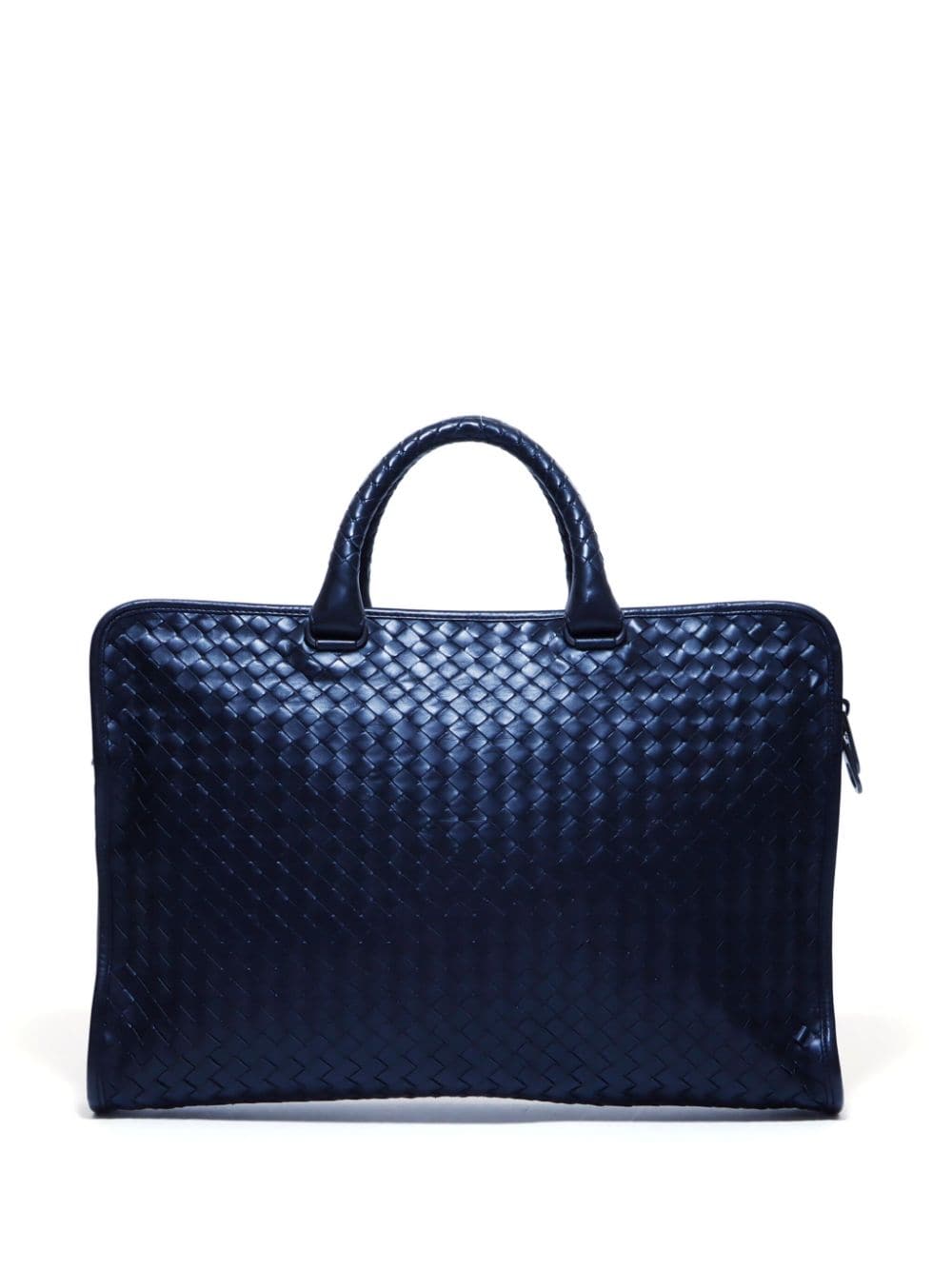 Pre-owned Bottega Veneta Intrecciato Leather Two-way Shoulder Bag In Blue