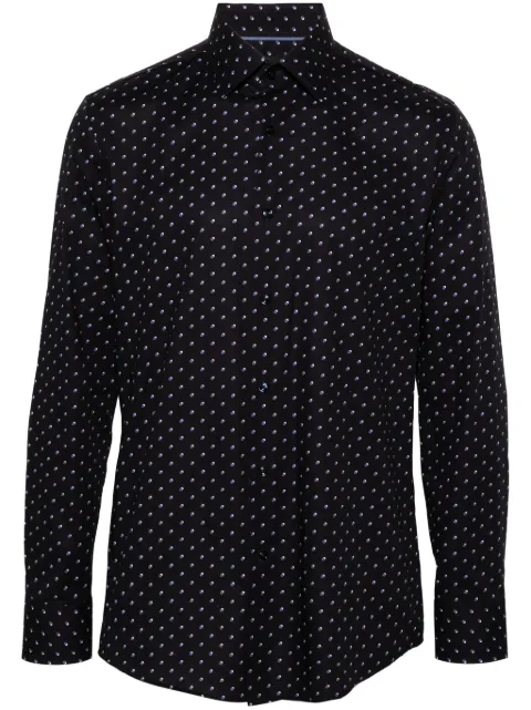 BOSS camisa de popelina con estampado geométrico