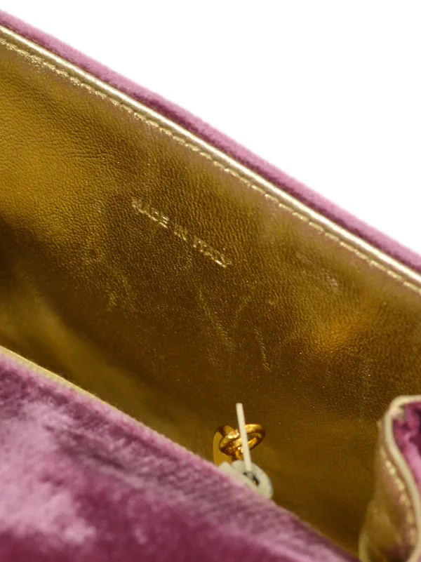 CHANEL Pre-Owned 1990-2000s CC turn-lock Velvet Clutch Bag