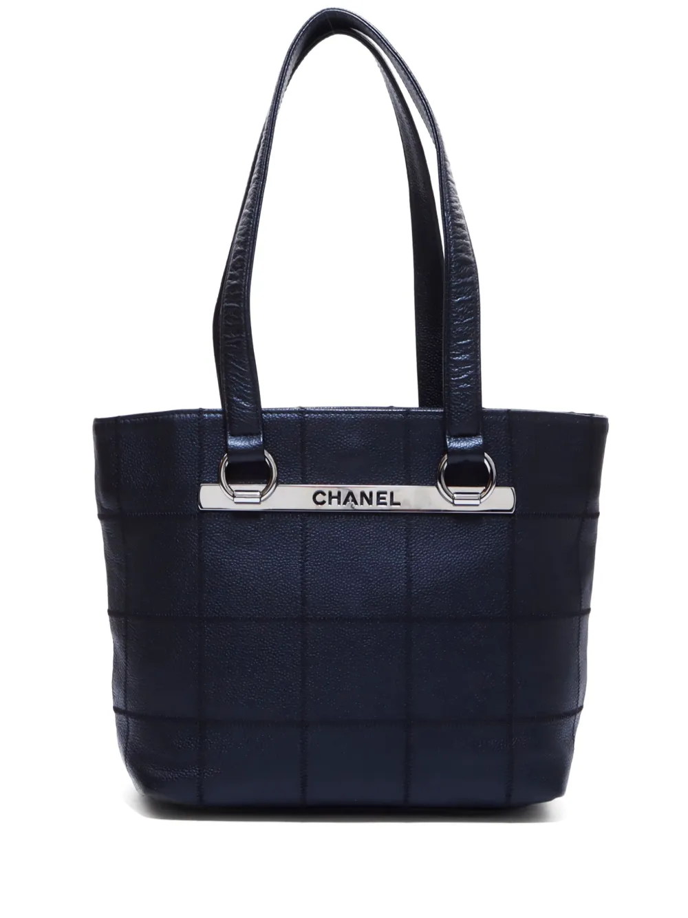 Pre-owned Chanel 2004-2005 Choco Bar Tote Bag In Black