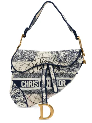 Christian Dior Pre Owned 2020 pre owned Canvas Saddle Bag Blue FARFETCH