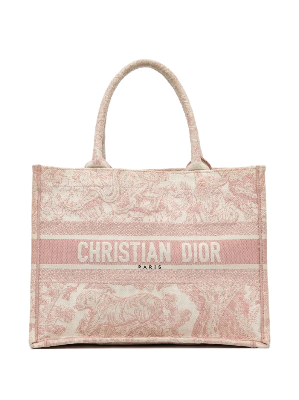 Pre-owned Dior 2020 Medium Toile De Jouy Book Tote Bag In Neutrals