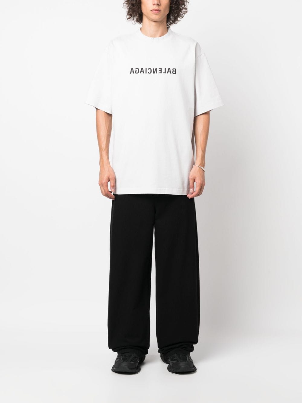 Balenciaga T-shirt met logoprint - 9784 -ECRU/BLACK