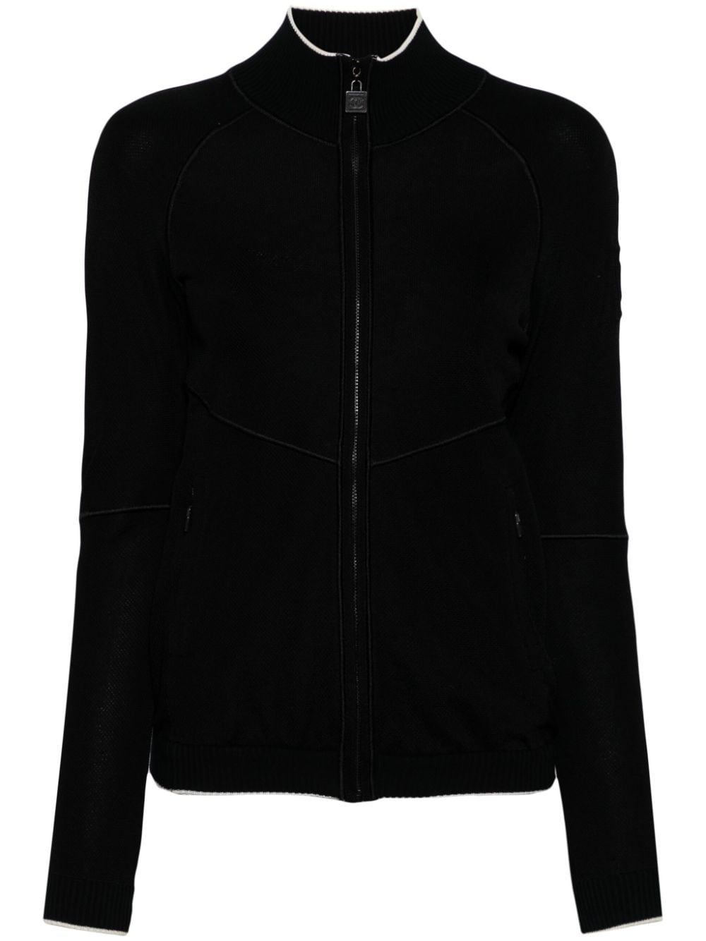 Pre-owned Chanel 2009 Sports Line Coco Mark Cardigan In 黑色