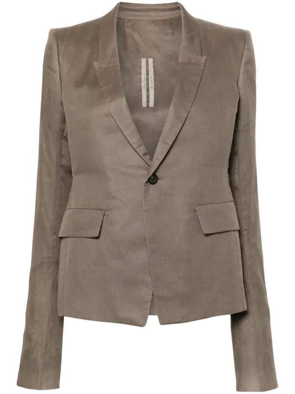 Rick Owens 60CM Soft Cotton Blazer | Grey | FARFETCH