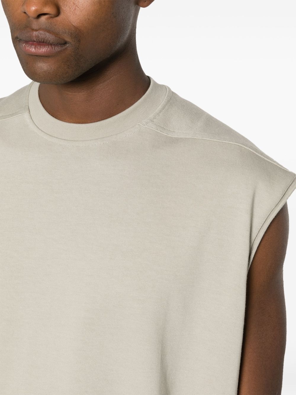 Shop Rick Owens Tarp Cotton T-shirt In Neutrals