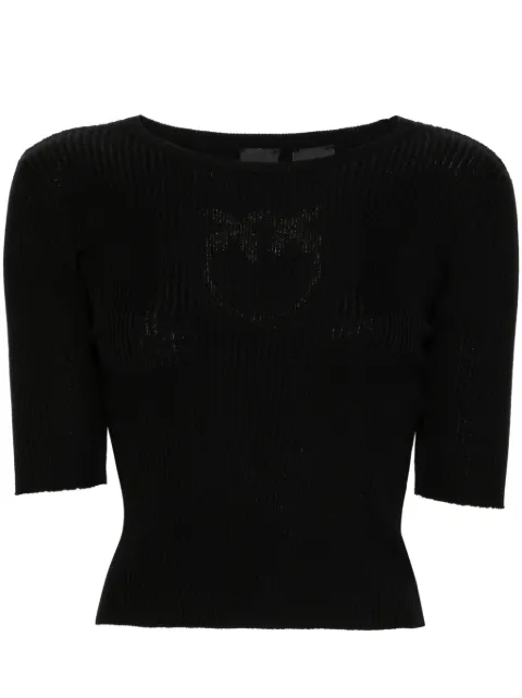 PINKO Love Birds ribbed-knit top