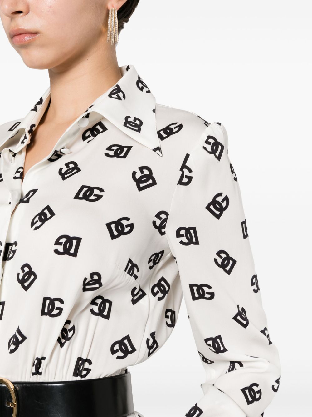 Dolce & Gabbana Midi-jurk met logoprint Wit