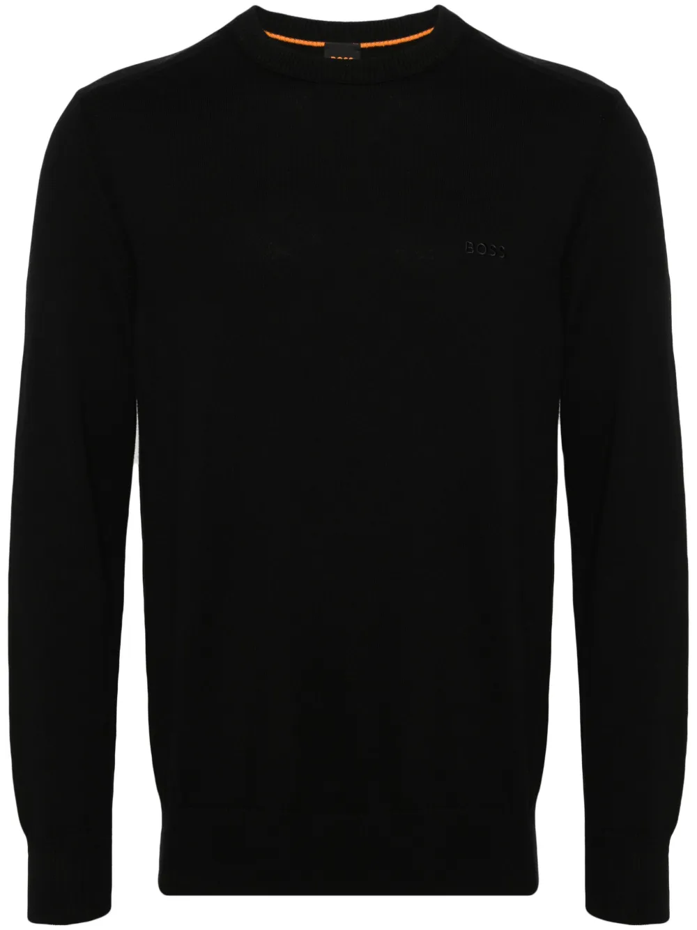Hugo Boss Cotton-jersey Regular-fit Sweatshirt With Embroidered Logo In Black