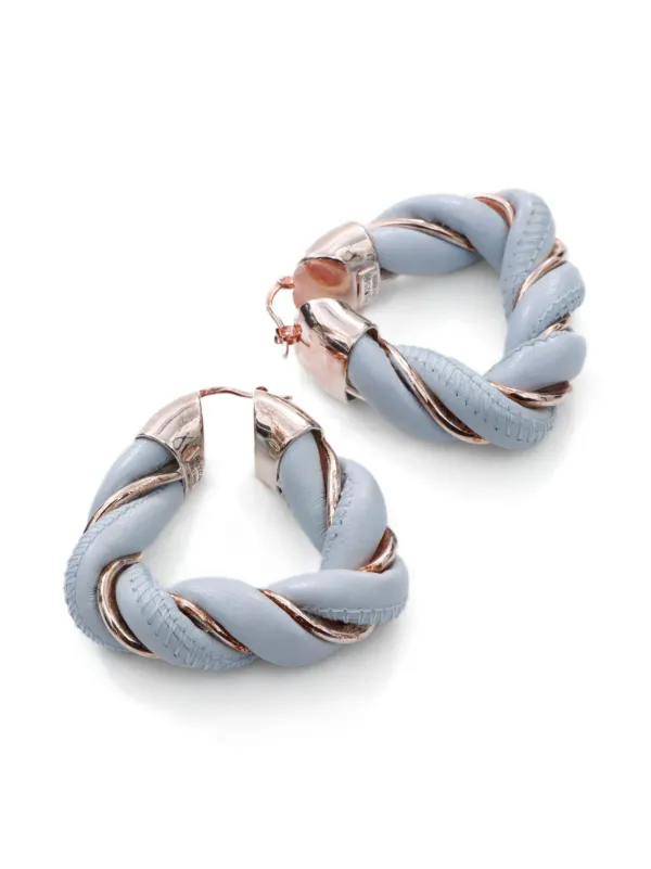 Bottega Veneta Pre-Owned ツイスト トライアングル ピアス | ブルー  