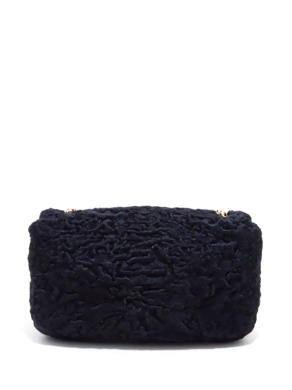Pre-owned Chanel 2000-2001 Cc Turn-lock Faux-fur Shoulder Bag In Black