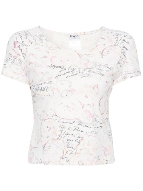 CHANEL 1998 Camellia-print T-shirt Women