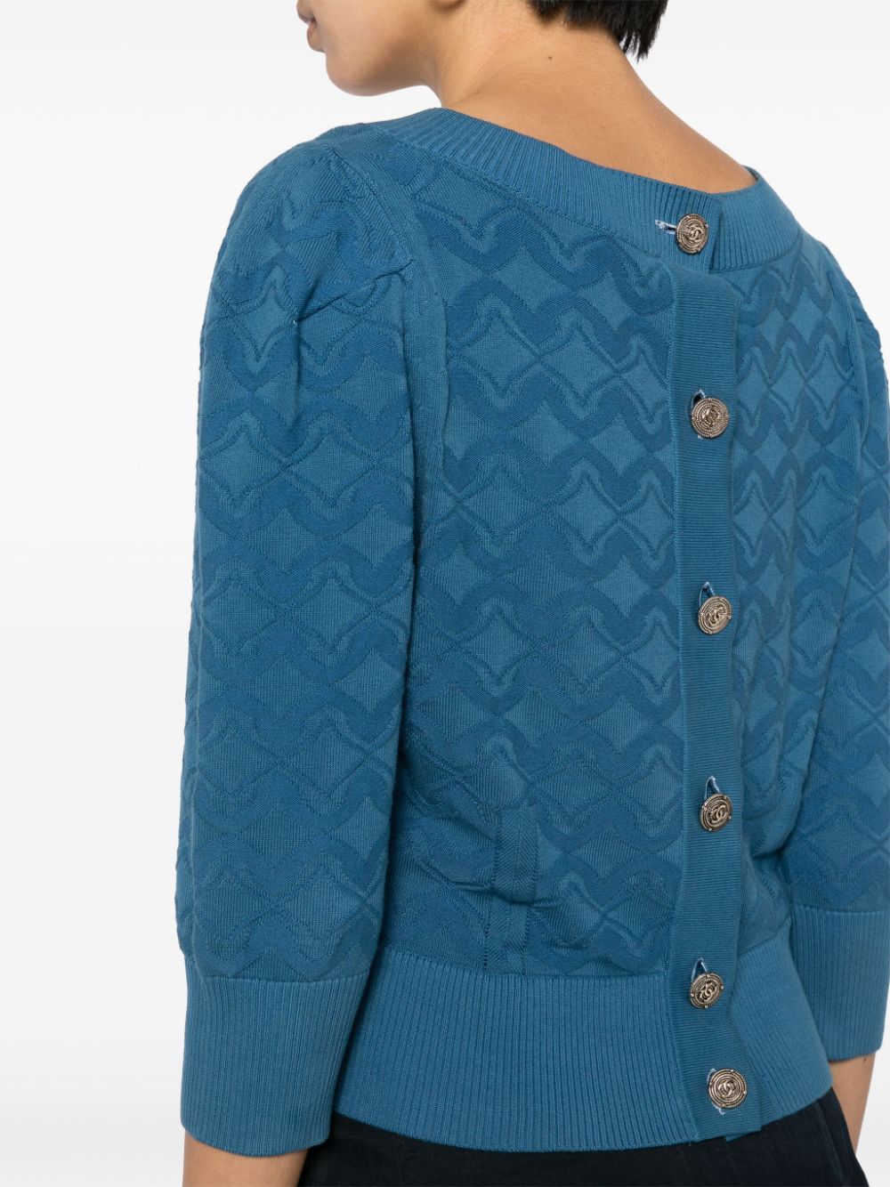 CHANEL 2000s Coco wave-jacquard cardigan Women