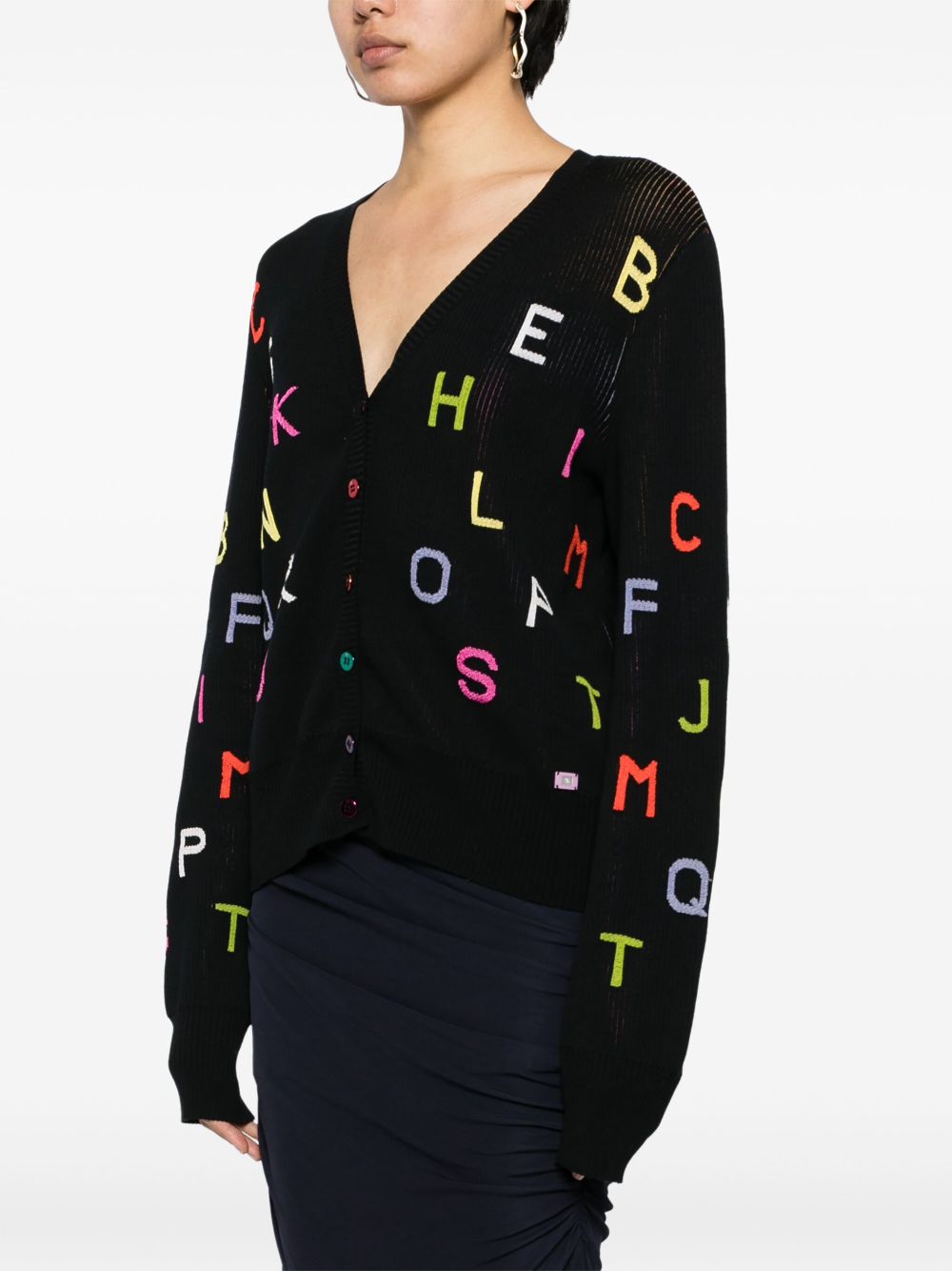 Cheap HOT SALE CHANEL 2001 Coco Mark Alphabet-embroidery cardigan Women