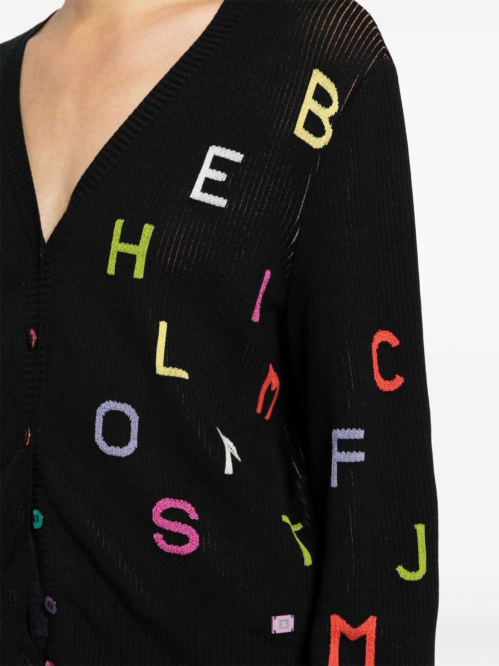 CHANEL 2001 Coco Mark Alphabet-embroidery cardigan Women