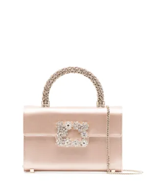 【Roger Vivier】クロスボディバッグ ベージュ Woman ヴィヴ ショック レザー ショッピング バッグ