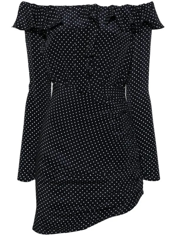 ワンピースその他 Alessandra Rich Blue silk minidress with white polka dots Polka-dot printed silk minidress in blue - Alessandra Rich