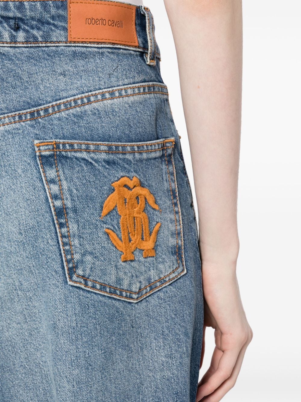 Roberto Cavalli Jeans met wijde pijpen Blauw