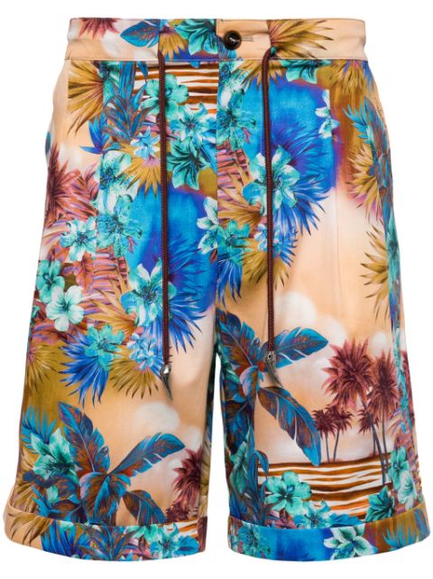 Roberto Cavalli Hawaii-print chino shorts