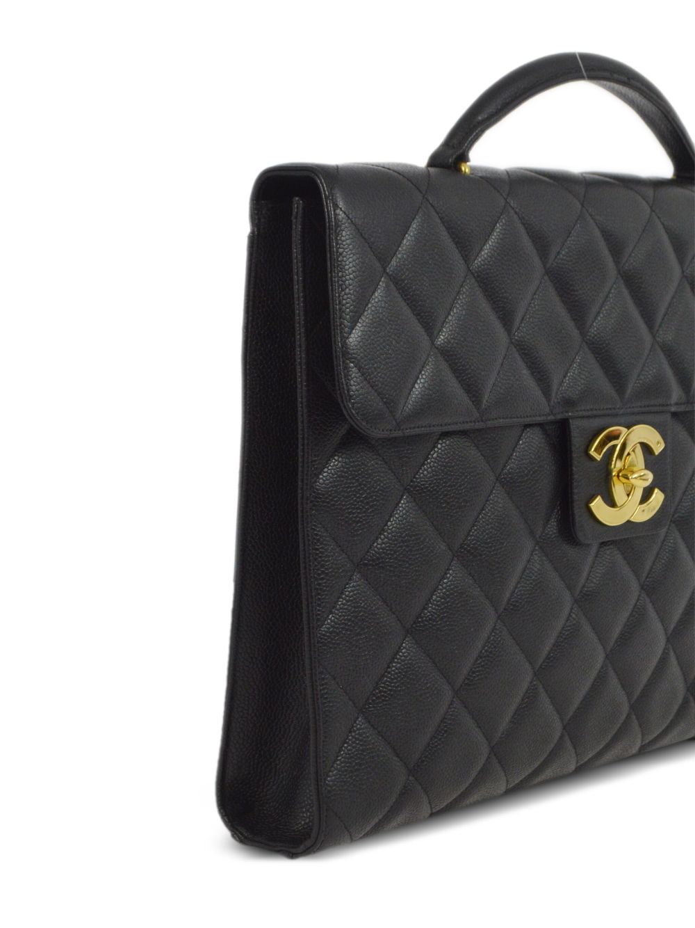 CHANEL 1992 diamond-quilted CC turn-lock business handbag Women