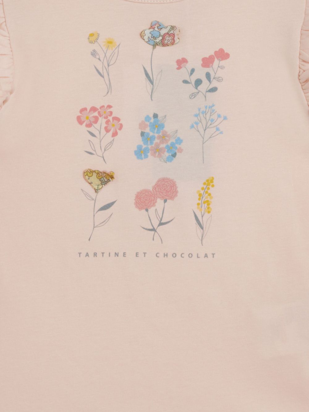 Shop Tartine Et Chocolat Ruffled Floral-print T-shirt In Pink