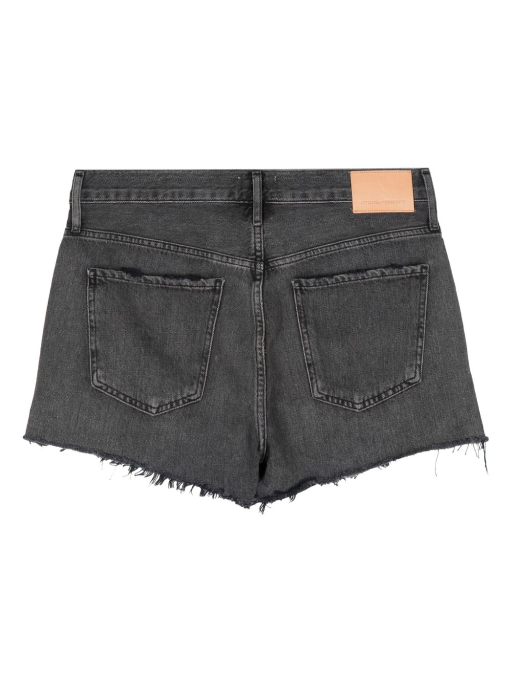 Shop Citizens Of Humanity Annabelle Raw-cut Denim Shorts In Black