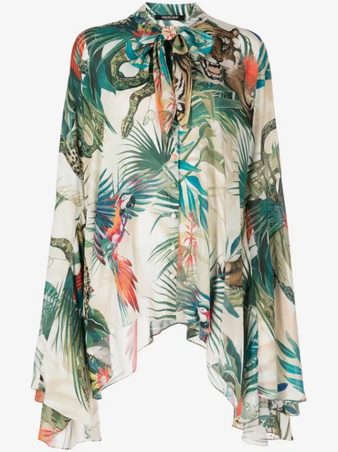 Roberto Cavalli blusa con estampado de jungla