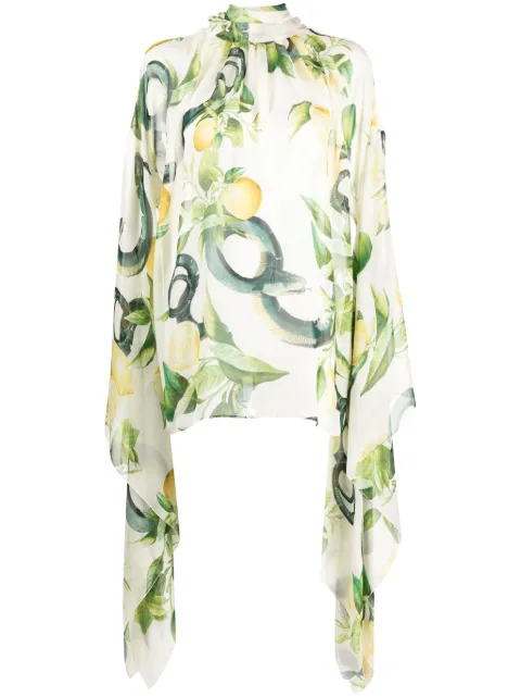 Roberto Cavalli blusa con limones estampados