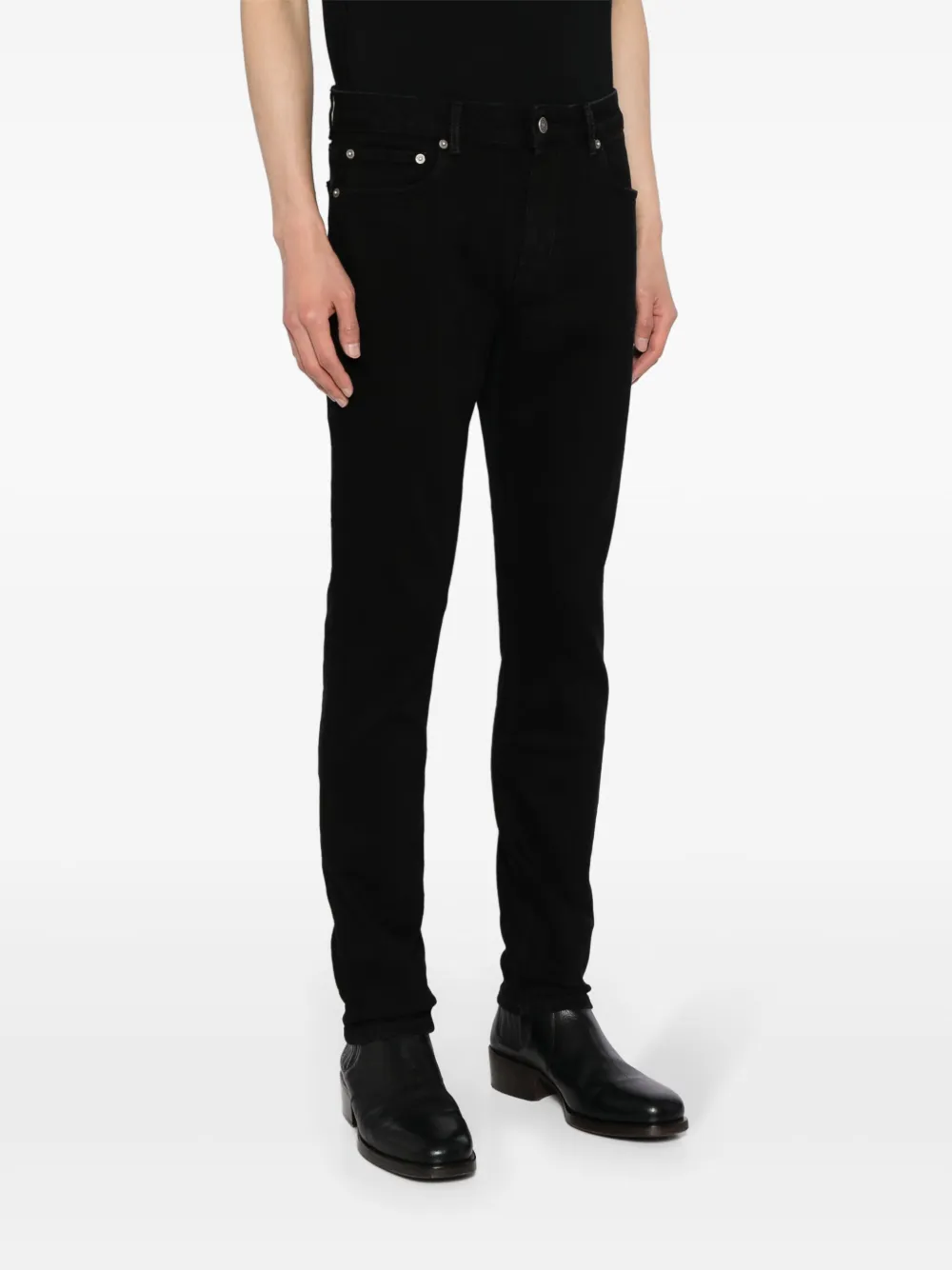 Shop Roberto Cavalli Mid-rise Skinny Jeans In 黑色