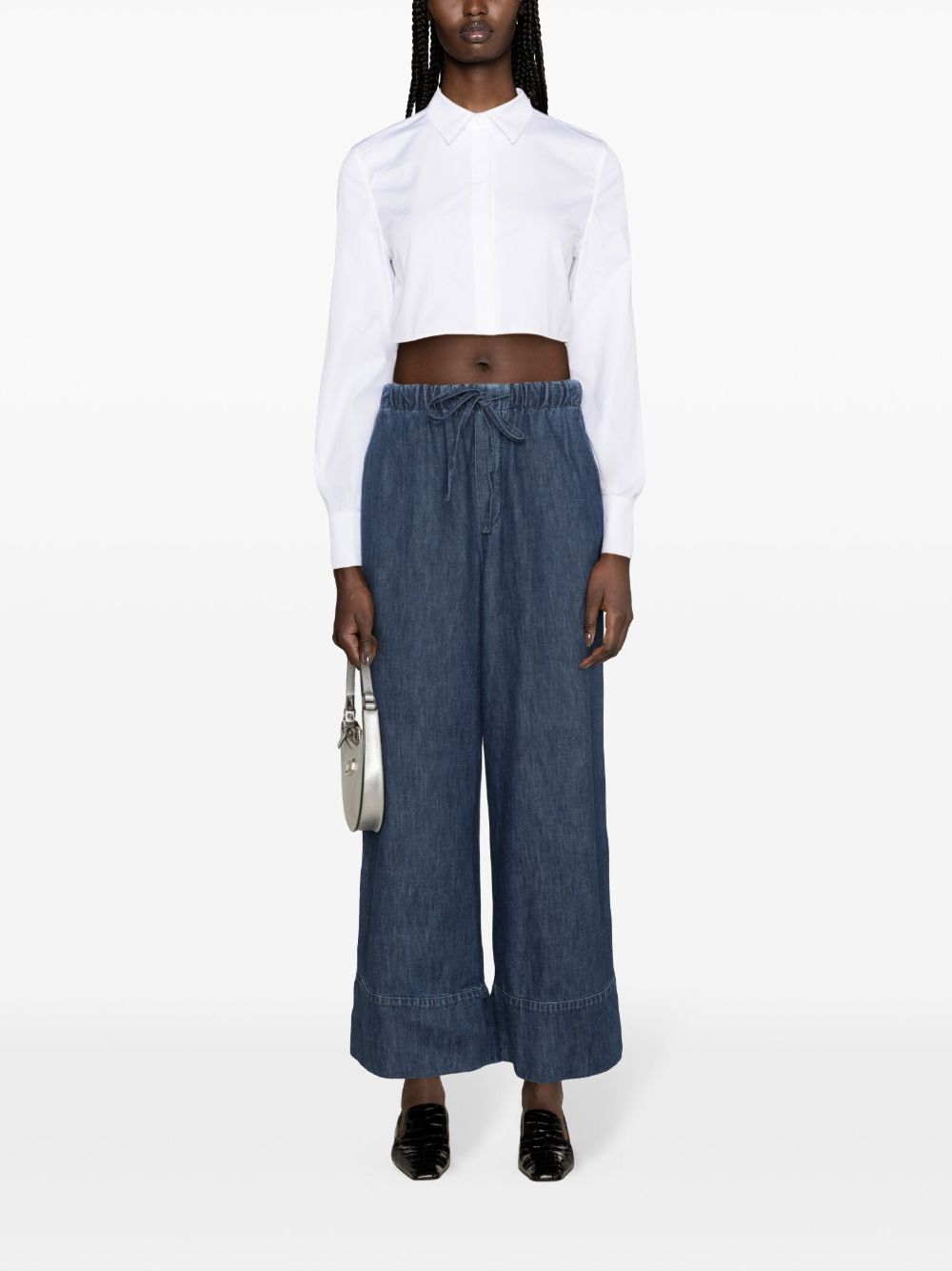 Valentino Garavani VLogo wide-leg denim trousers - Blauw