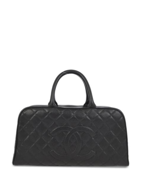 Affordable HOT SALE CHANEL 2003 CC diamond-quilted Boston handbag Women